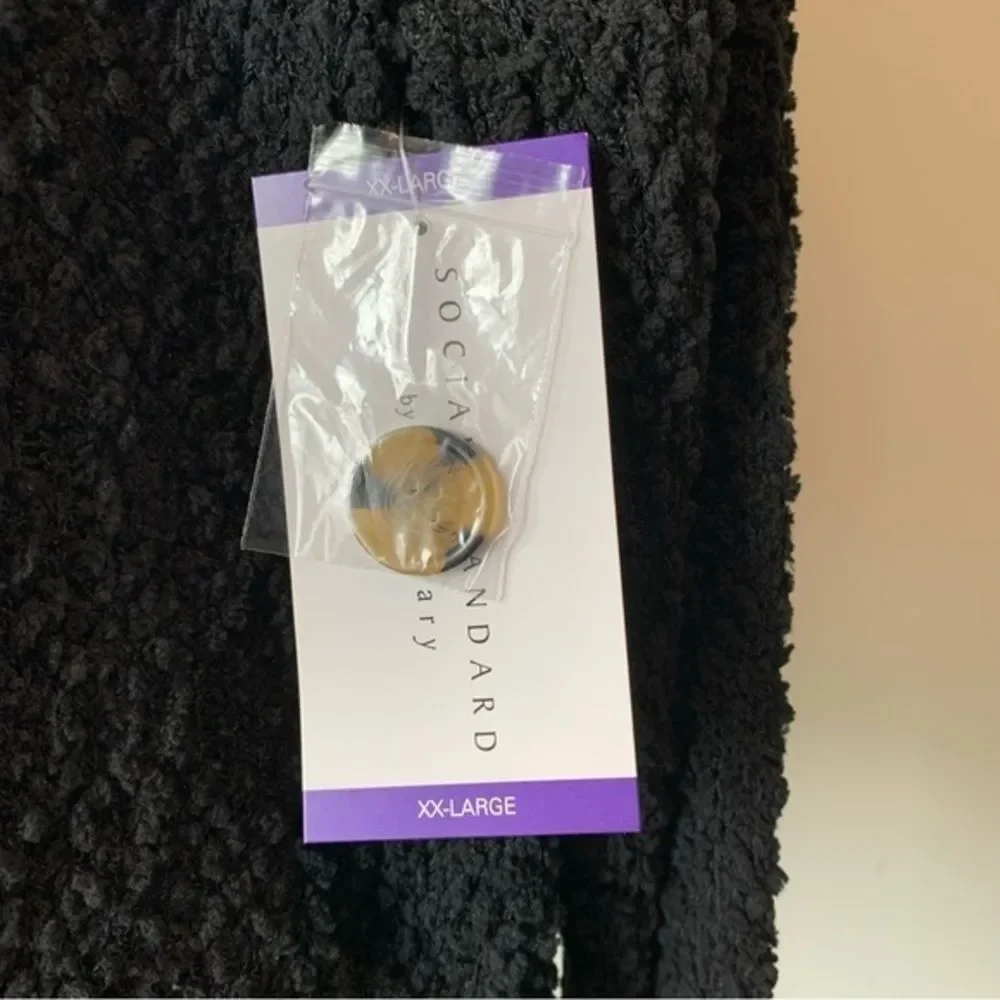 NWT Sanctuary Popcorn Cardi Chunky Knit Cozy Black Button Up Cardigan